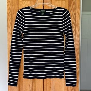 NWOT Lauren Ralph Lauren 100% cotton ribbed sweater size S made in Hong Kong